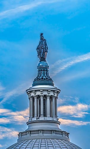 Freedom Statue, US Capitol, Washington, DC. Statue by Thomas Crawford 1863. Classical Print